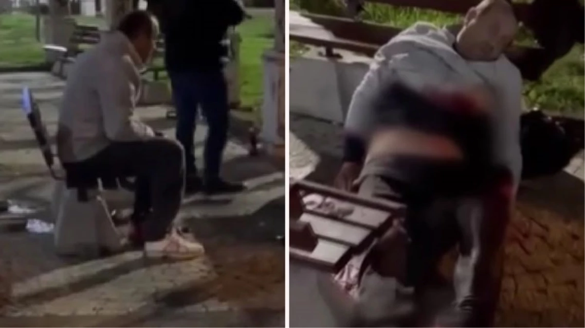 Bıçaklanarak yaralanan adam bankta horlayarak uyuya kaldı