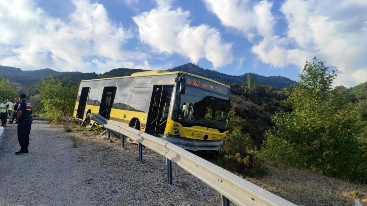 Bursa'da otobüs şoförü uçuruma yuvarlanmaktan kurtardı