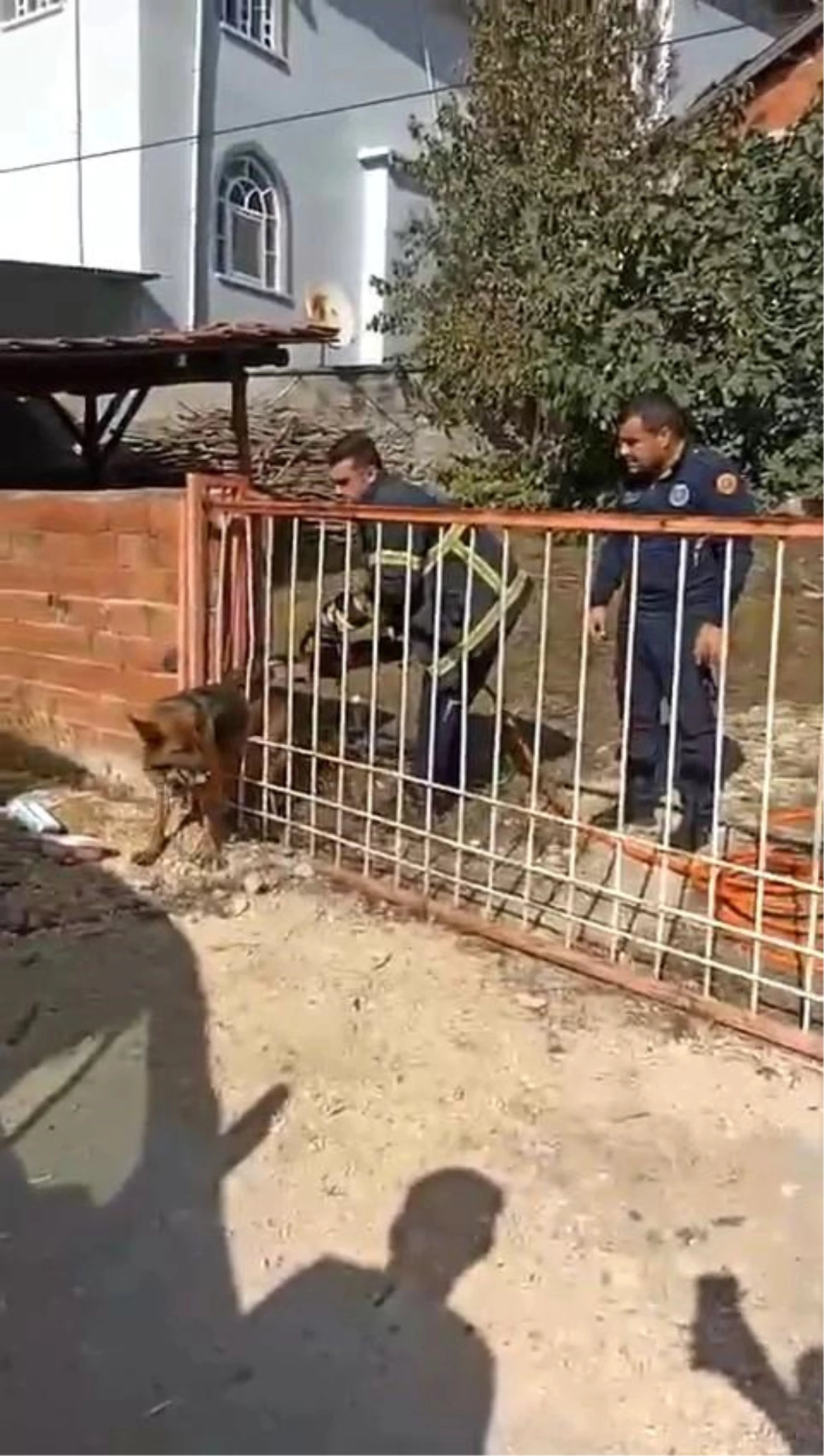 Bursa'da Sıkışan Köpek İtfaiye Tarafından Kurtarıldı
