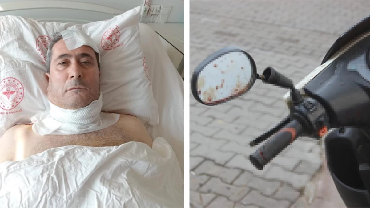 Direkten sarkan kablo motosikletlinin boğazını kesti, sürücü ölümden döndü