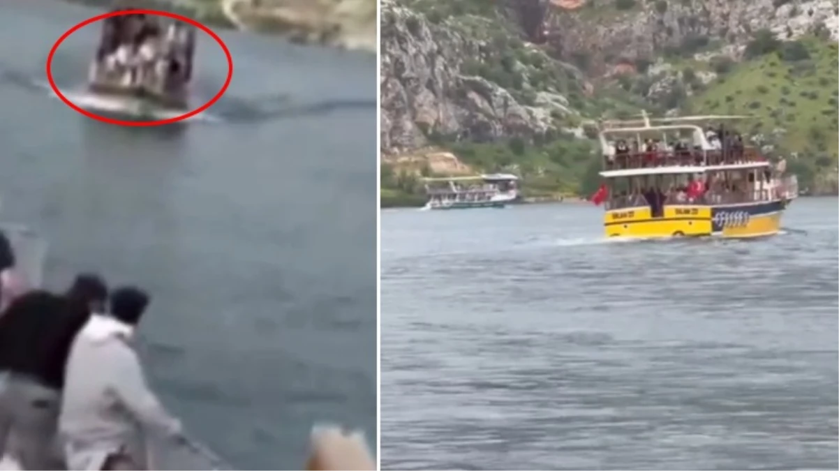 Halfeti'de 2 tur teknesi kafa kafaya çarpıştı, ziyaretçiler büyük korku yaşadı
