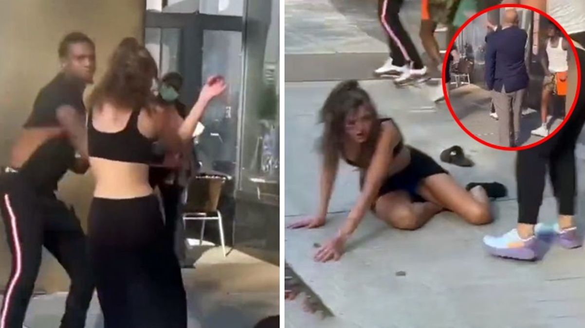 İnfial yaratan görüntü! İki kadını sokak ortasında acımasızca dövdüler
