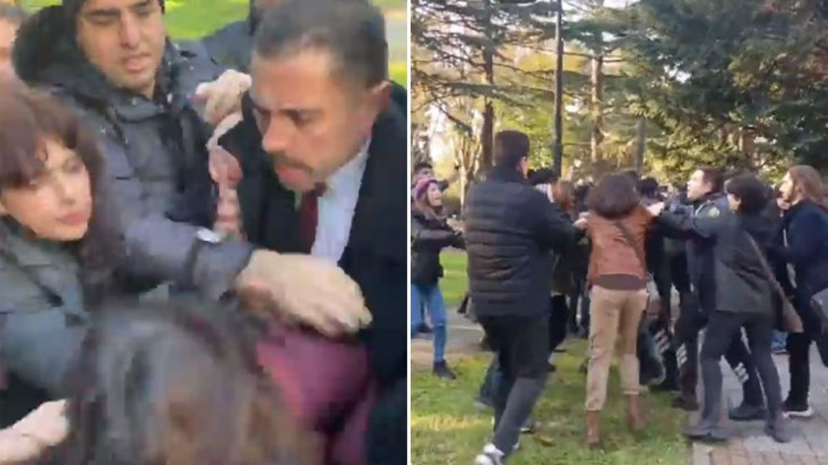 İstanbul Üniversitesi'nde gerginlik! Güvenlik görevlileri yılbaşı ağacı süslemek isteyen öğrencilere saldırdı
