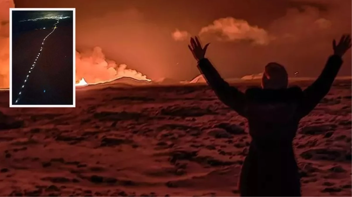 İzlanda'da yanardağ patlaması! Lavlardan kaçmak yerine yanına kadar gittiler