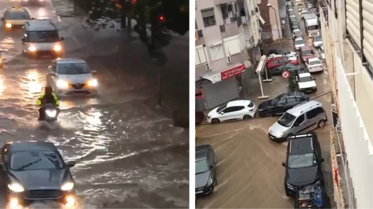 İzmir'de sağanak! Şehrin en popüler semti suyla doldu