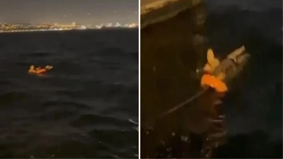 Karaköy'de vapurdan denize düşen yolcuyu seyyar satıcı kurtardı