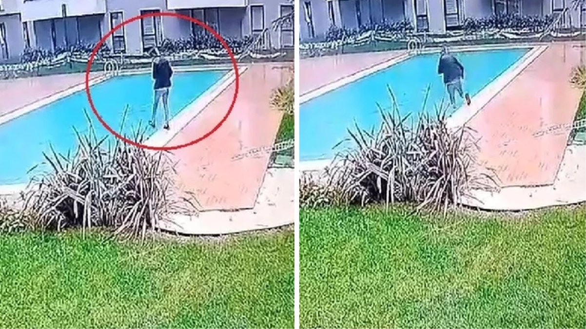 Kestirmeden gitmek isteyen kargo çalışanı lüks sitede havuza düştü