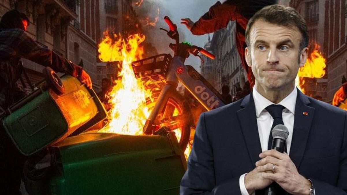 Macron'un tansiyonu düşürmek için yaptığı konuşma ters tepti! Fransa'da sokaklar yangın yeri