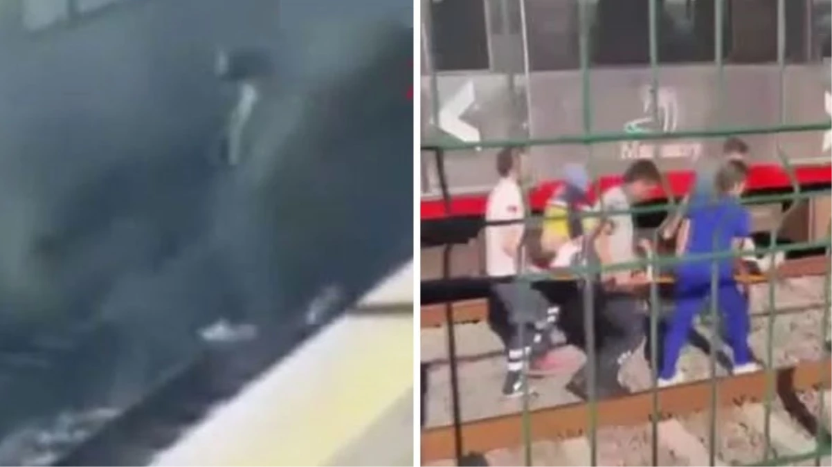 Marmaray istasyonunda tren yaklaşırken kendini raylara atan kişi kurtarıldı