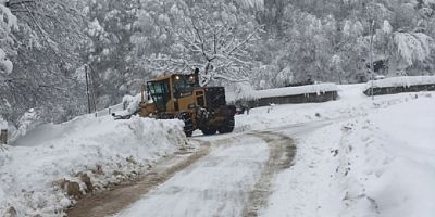 Bursa'da karla mücadele! 25 mahallenin yolu açıldı...