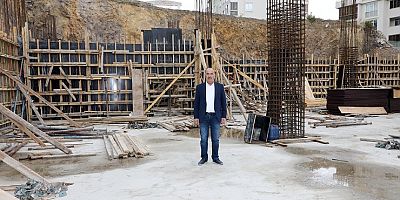 Bursa Mudanya'da kapalı pazar yeri inşaatı hız kesmeden devam ediyor