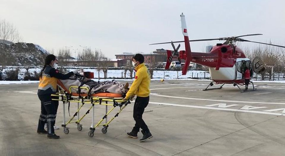 Bursa'da helikopter ambulans 78 yaşındaki hasta için havalandı