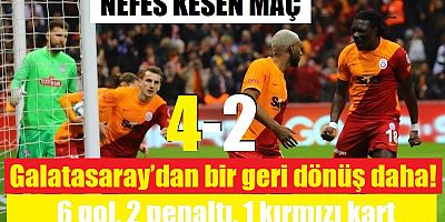 Galatasaray iki kez geriye düştüğü maçı kazandı | Noktayı Gomis koydu