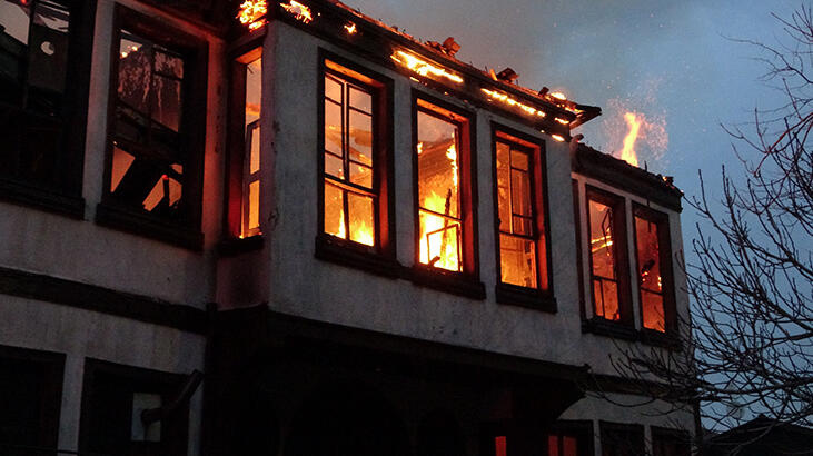 Tarihi bina yangında çöktü! Çok sayıda kedi yanarak can verdi