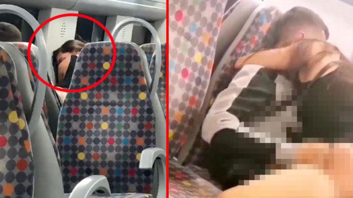 Trende kimseye aldırış etmeden cinsel ilişkiye giren çift, yolcuların ağzını açık bıraktı