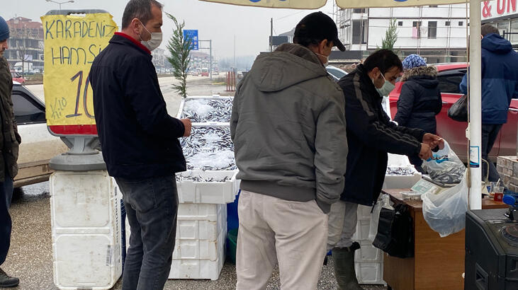 10 lira hamsiyi duyan tezgaha koştu