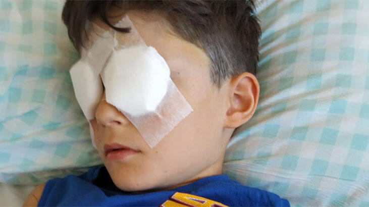 7 yaşındaki Arda torpil patlamasıyla görme yetisini kaybetti