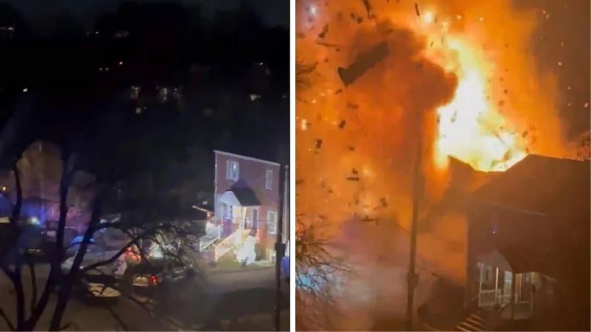 ABD'de 30 işaret fişeğinin atıldığı ev, polisler gelince şiddetli patlamayla havaya uçtu