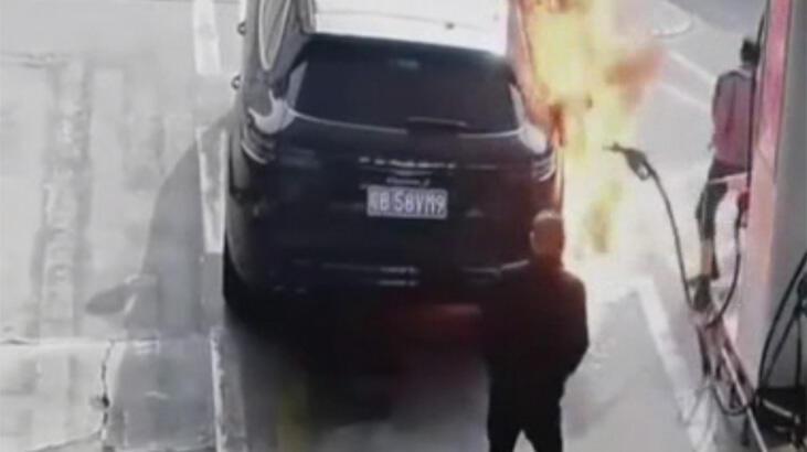 Akaryakıt pompasını ateşe verdi, facianın eşiğinden dönüldü