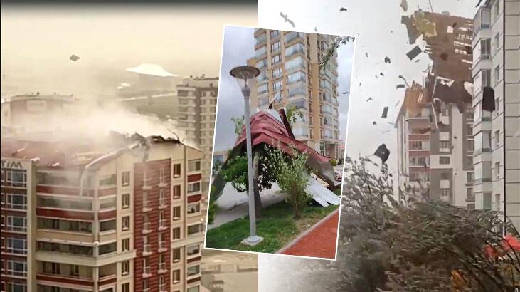 Ankara fırtınaya teslim! Ağaçlar devrildi, çatılar uçtu