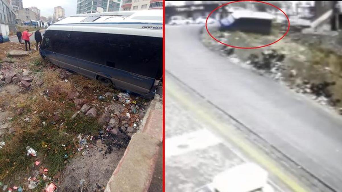 Ankara'da şoför silahla vuruldu, kontrolden çıkan minibüs araziye uçtu