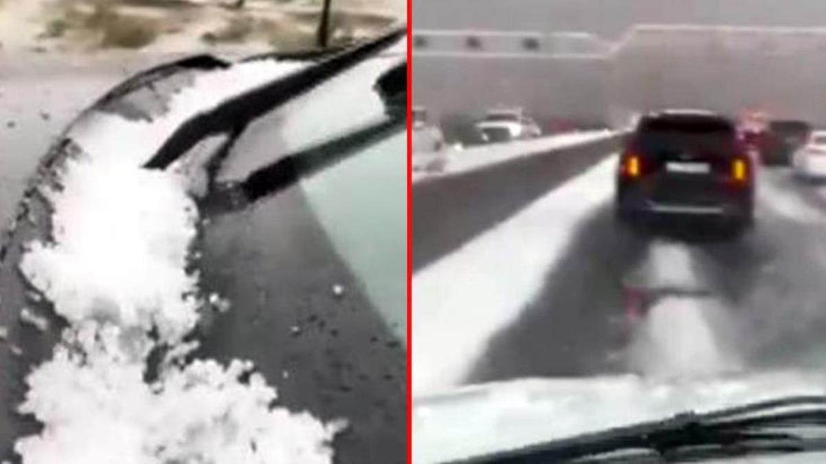 Arap Yarımadası'nda Kuveyt'e dolu, Suudi Arabistan'a kar yağdı