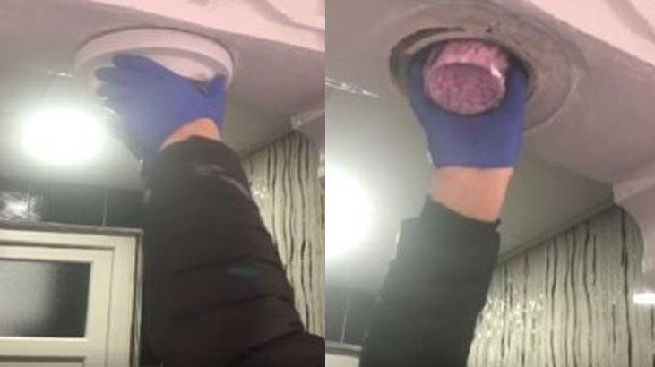 Asma tavandaki gizli bölmeden uyuşturucu ve para fışkırdı