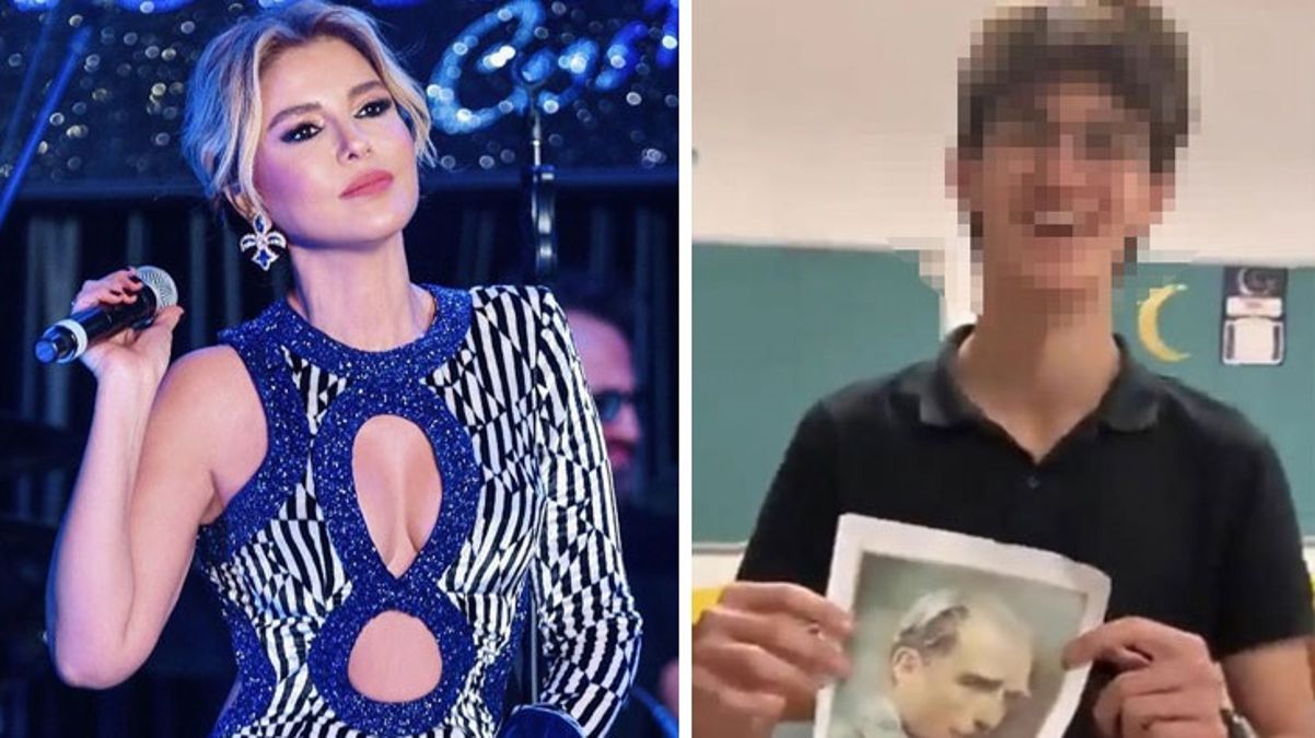 Atatürk'ün fotoğrafına müstehcen hareketler yapan çocuğa beddua eden Gülben Ergen, tepki çekti