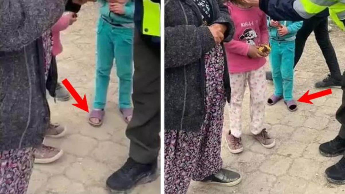 Ayağında çorap olmayan depremzede çocuklara photoshopla çorap yaptı