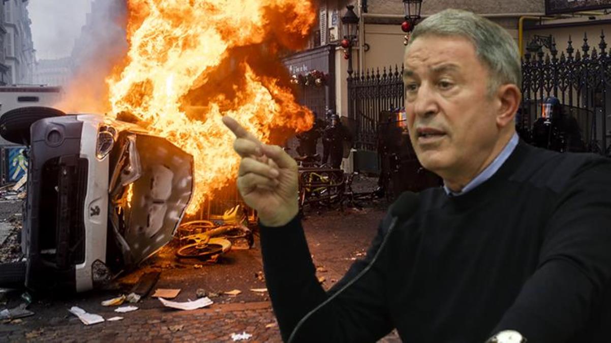 Bakan Akar'dan PKK'lıların savaş alanına çevirdiği Paris'e ilişkin zehir zemberek sözler: Besledikleri yılan, kendilerini sokmaya başladı