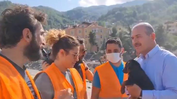 Bakan Soylu, kuyudan kurtarılan köpeğe 'Bozkurt' ismini verdi