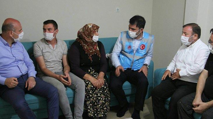 Bakan Soylu ve Kurum'dan selde eşi kaybolan Zeynep Akar'a ziyaret