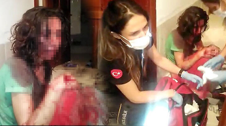 Balkondan girip kurtardılar! Eli yüzü kanlar içinde...