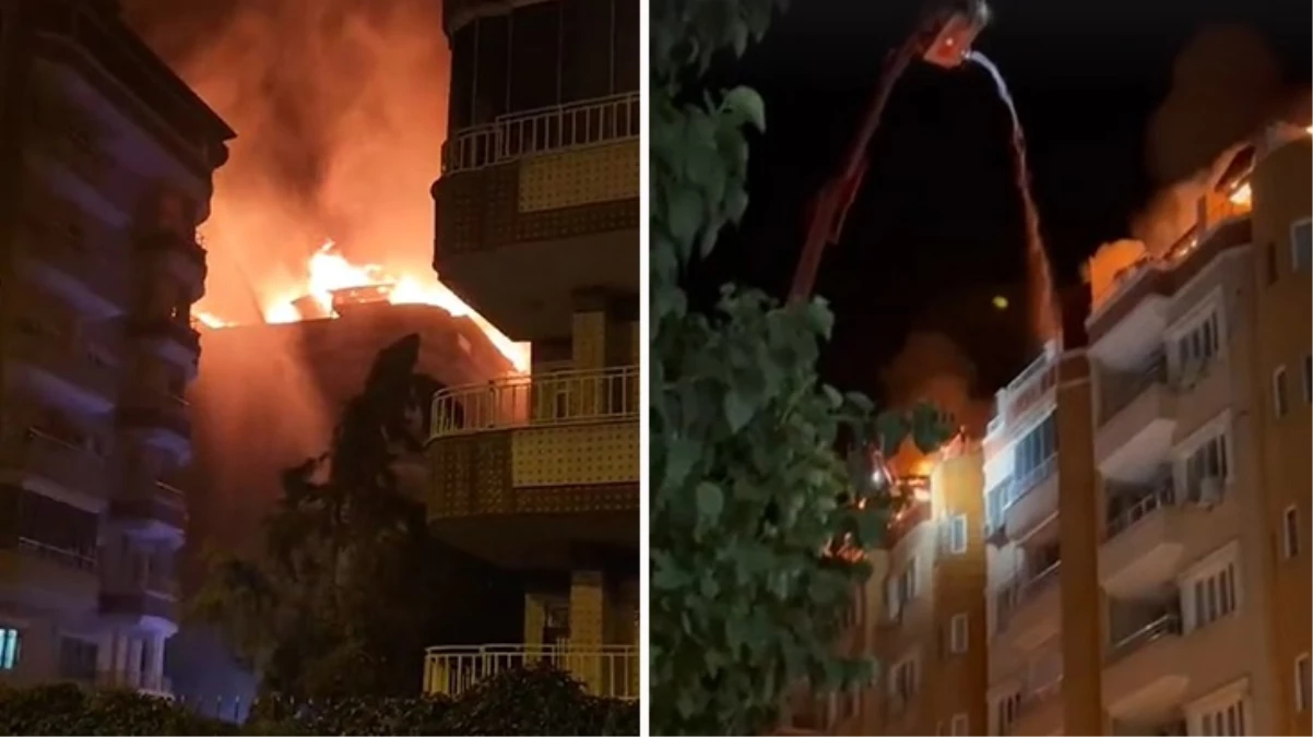 Batman'da şehrin göbeğinde apartman yandı! Alevlere müdahale eden itfaiyenin suyu bitti