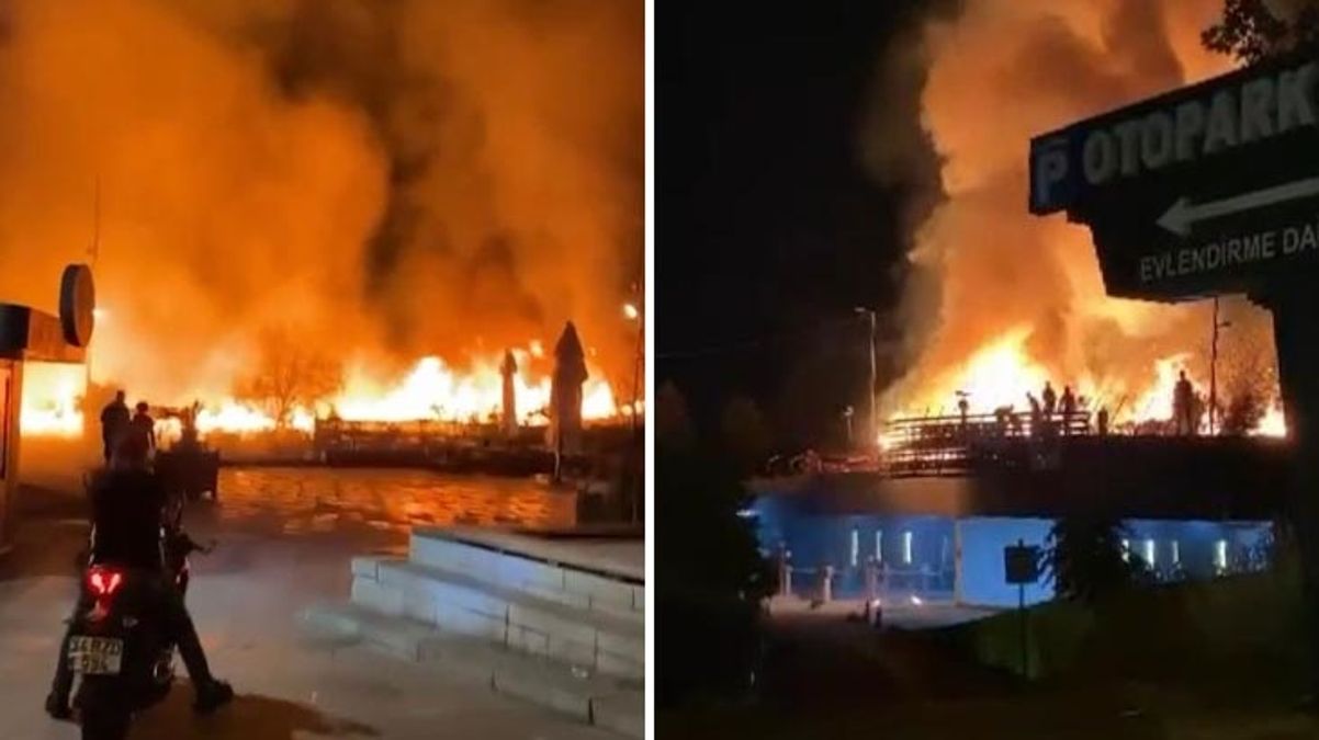 Beyoğlu Evlendirme Dairesi'nde yangın! Bahçe küle döndü, bir itfaiye eri yaralandı