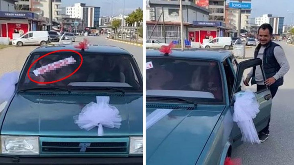 Boşandıktan sonra aracına bu yazıyı astı, görenler cep telefonuna sarıldı