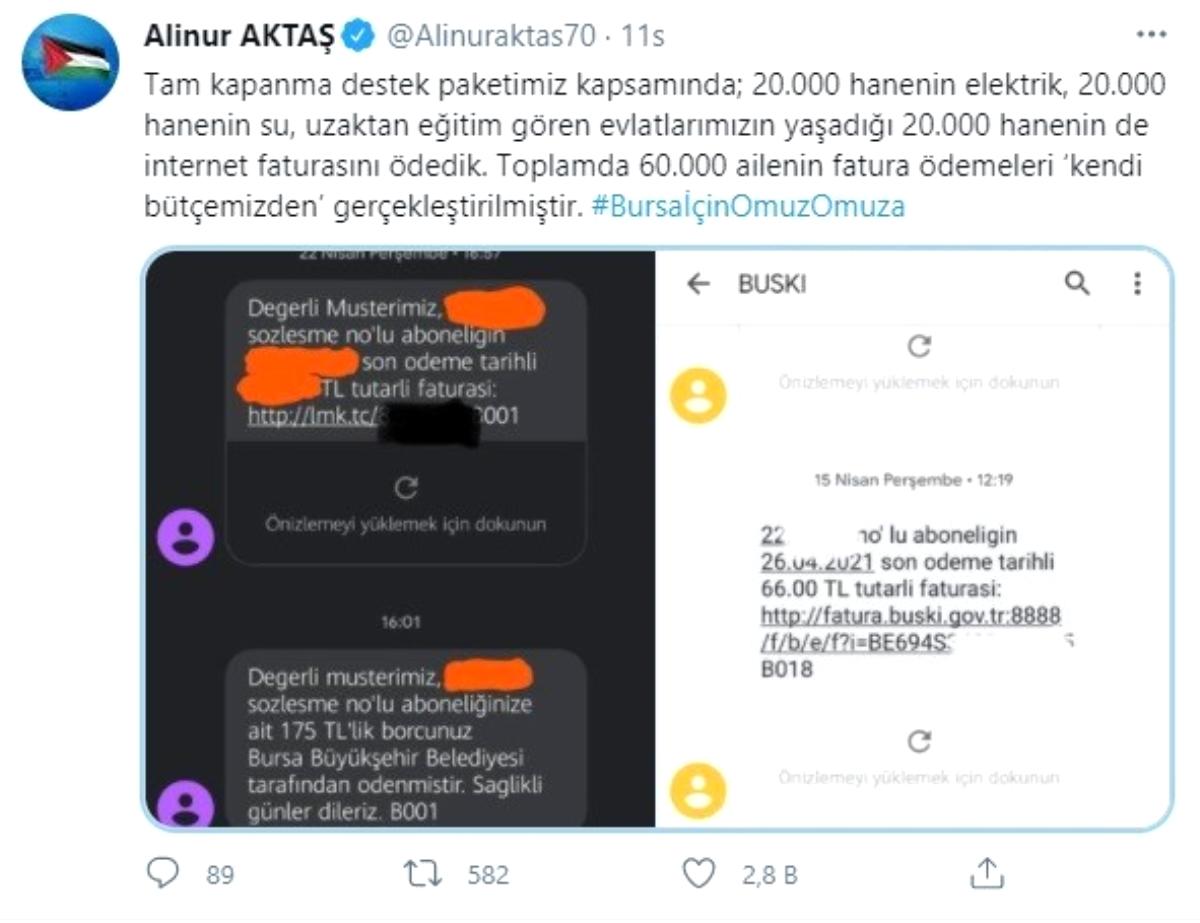 Bursa Büyükşehir Belediyesi'nden 60 bin haneye fatura desteği