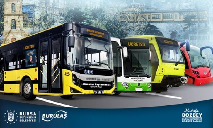 Bursa’da bayram boyunca ulaşım ücretsiz