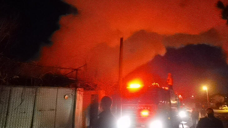 Bursa'da alevler geceyi aydınlattı