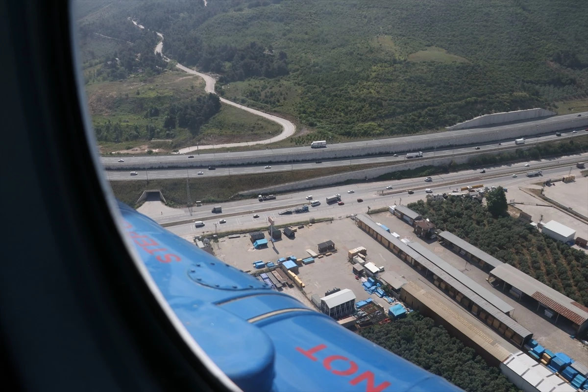 Bursa'da Helikopter Destekli Trafik Denetimi