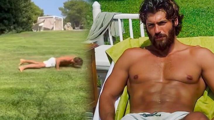 Can Yaman spor yaptığı anları paylaştı