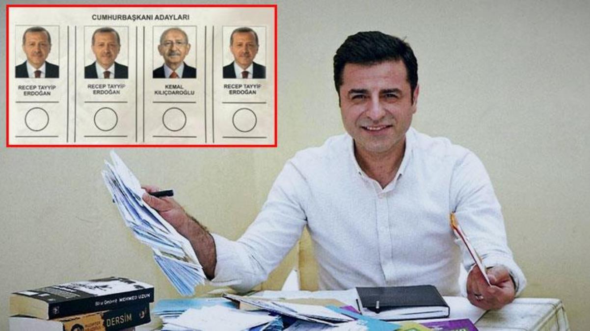 Cezaevindeki Demirtaş'ın paylaştığı oy pusulasındaki Erdoğan detayı dikkat çekti