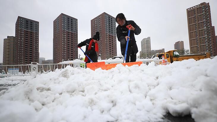 Çin'de kar fırtınası