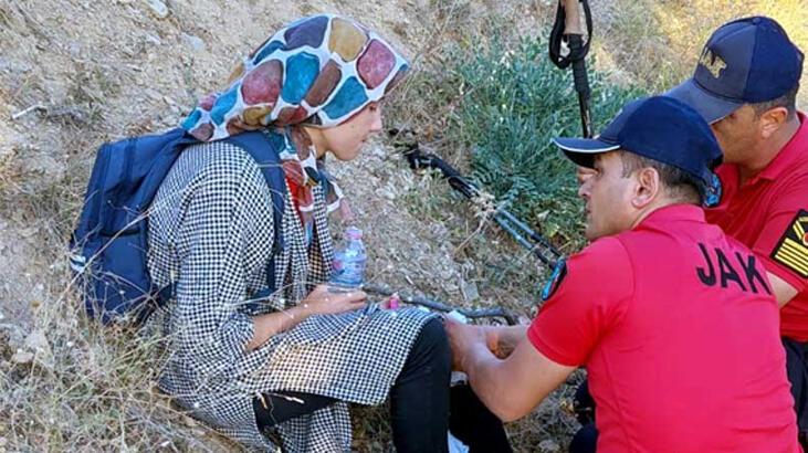 Dağda kaybolan genç kız, 7 saatte bulundu!