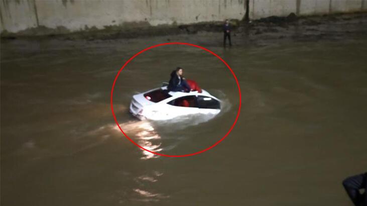 Dereye uçan otomobilde can pazarı yaşandı