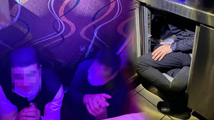 Eğlence mekanına baskın! Polisten böyle saklandılar