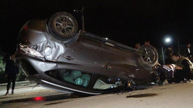 Emniyet kemeri kurtardı! Takla atan otomobilden burnu bile kanamadan çıktı