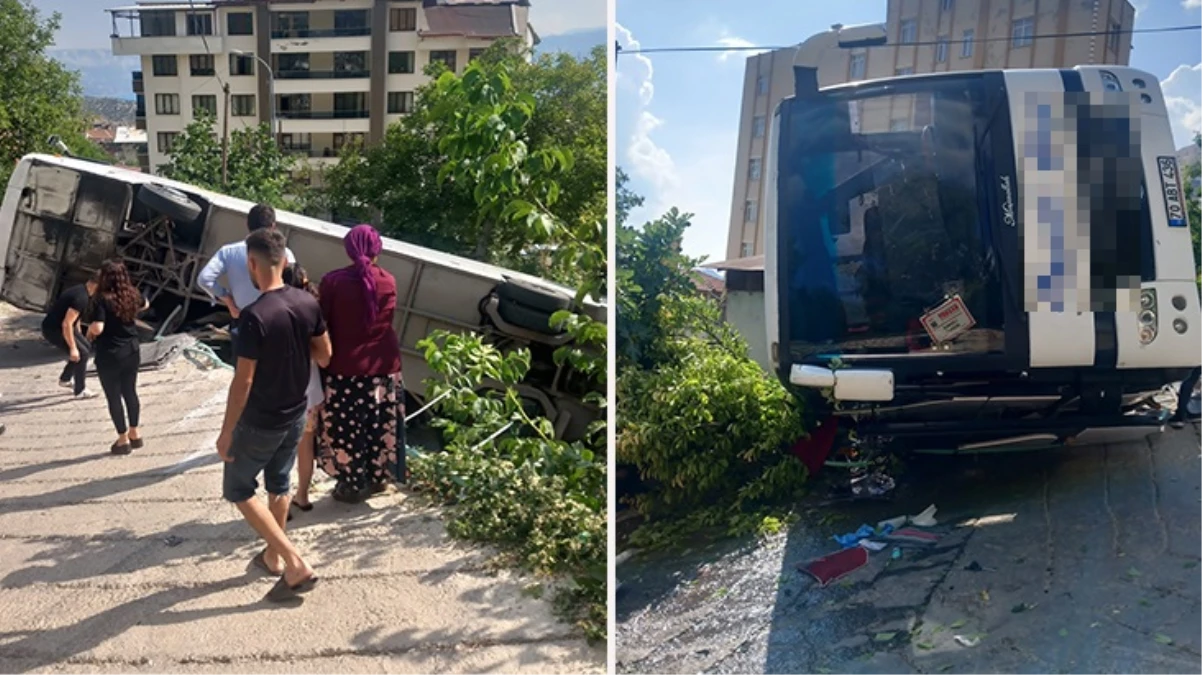 Ermenek'te tur otobüsü devrildi: 3'ü ağır 26 yaralı