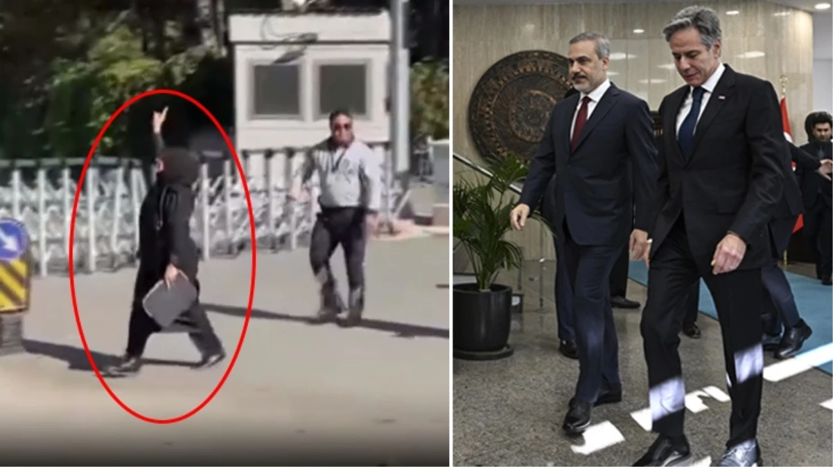 Fidan-Blinken görüşmesi sürerken bakanlık önünde protesto gösterisi düzenleyen kadın gözaltına alındı