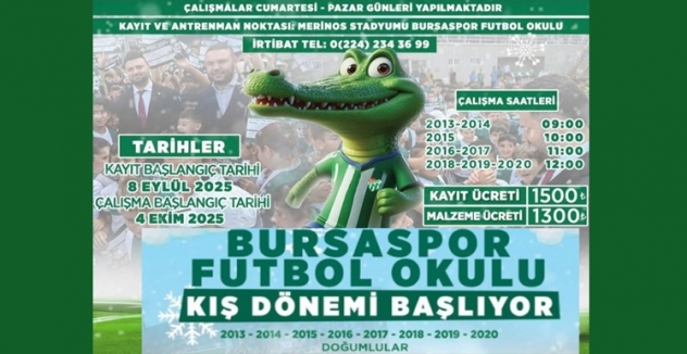 Bursaspor Futbol Okulu'nda kış dönemi başlıyor!
